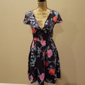 HANYAGEDIAO rose floral open back dress K220